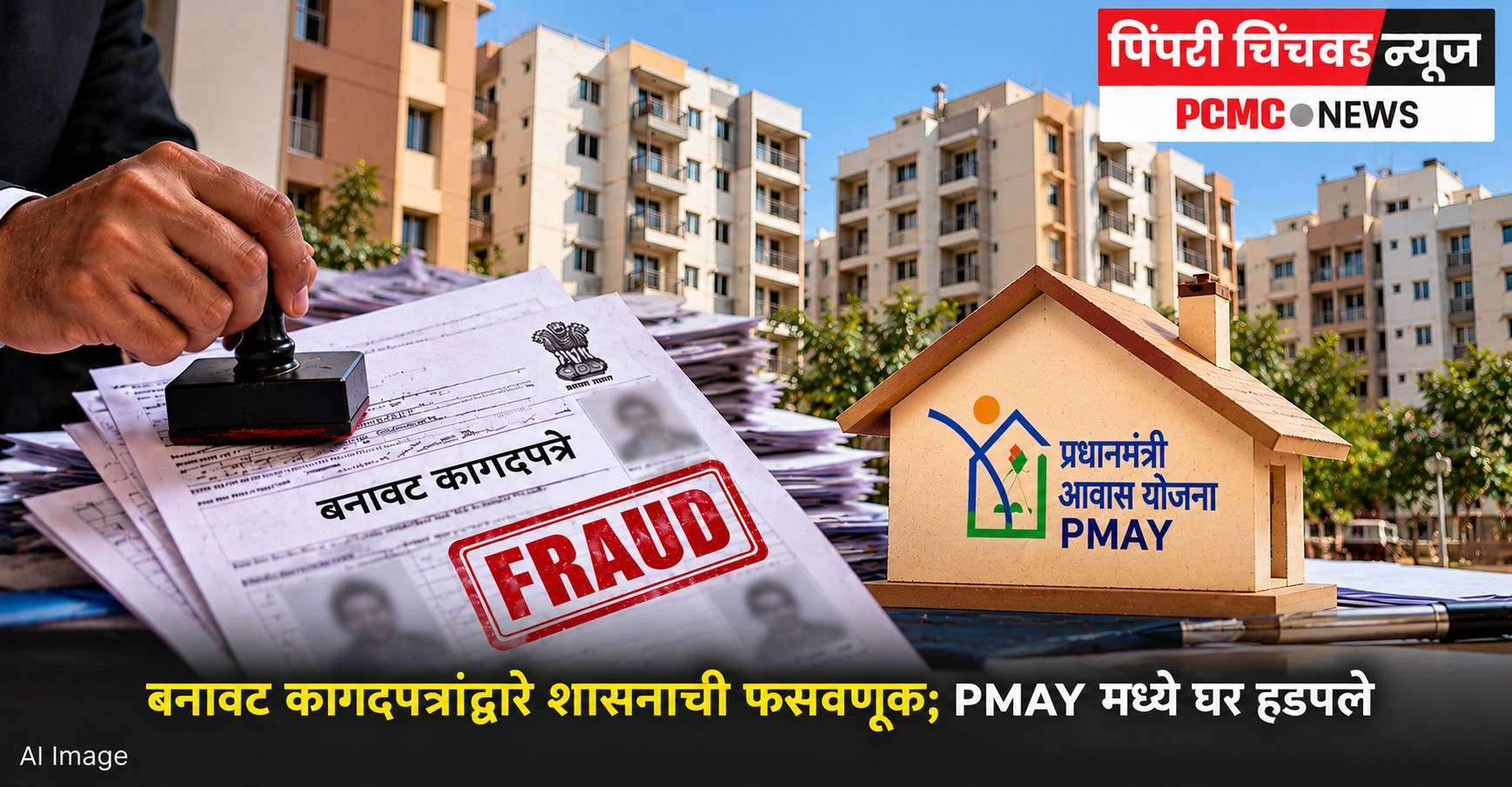 बनावट कागदपत्र बनवून शासनाची फसवणूक; PMAY मध्ये घर हडपले