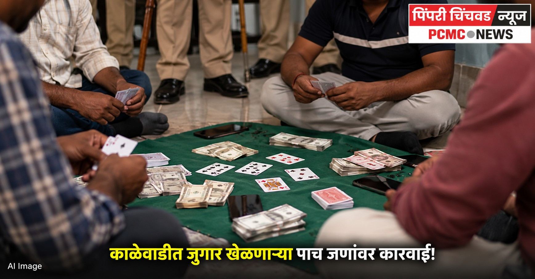 काळेवाडीत जुगार खेळणाऱ्या पाच जणांवर कारवाई!