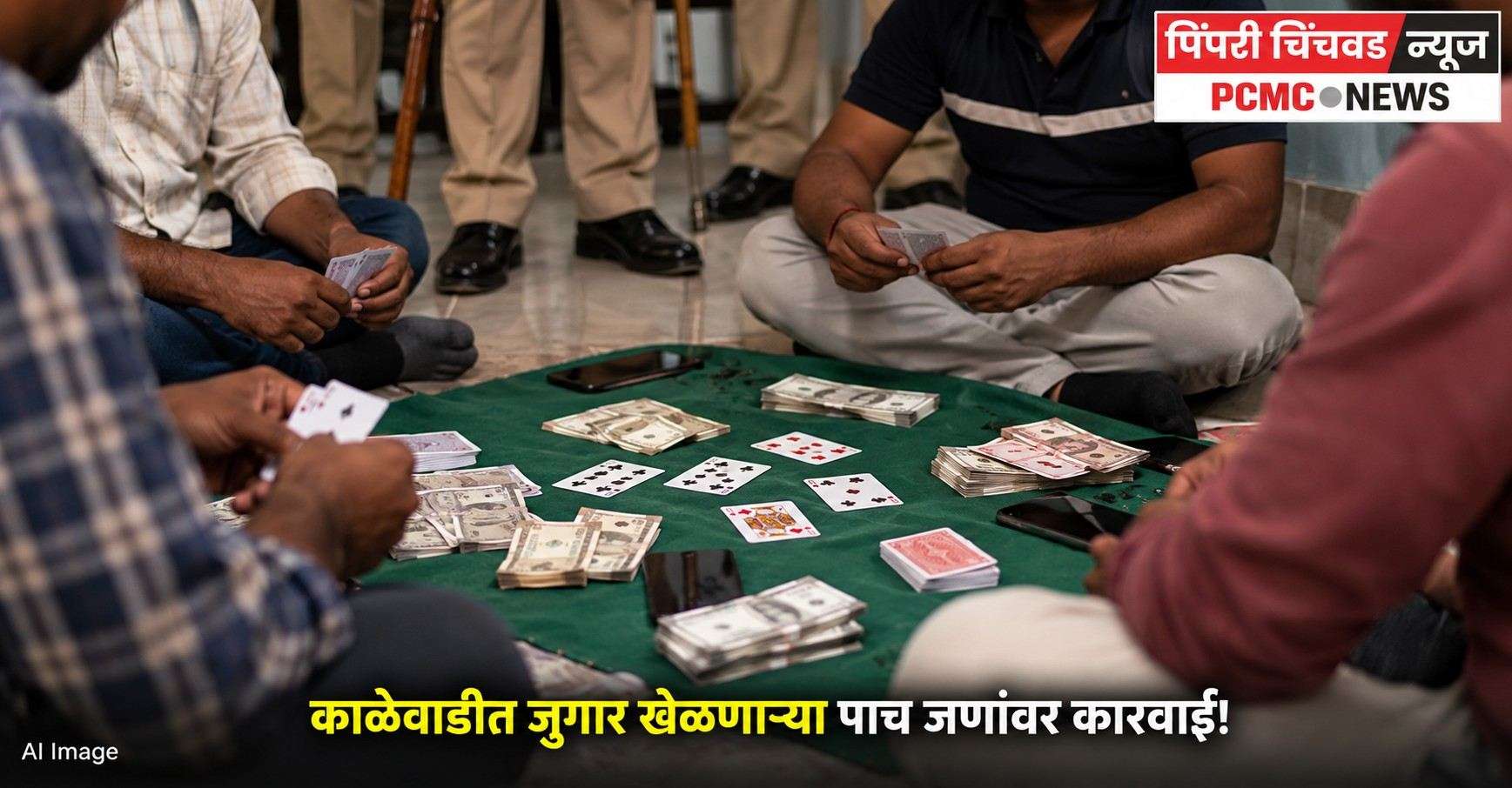 काळेवाडीत जुगार खेळणाऱ्या पाच जणांवर कारवाई!