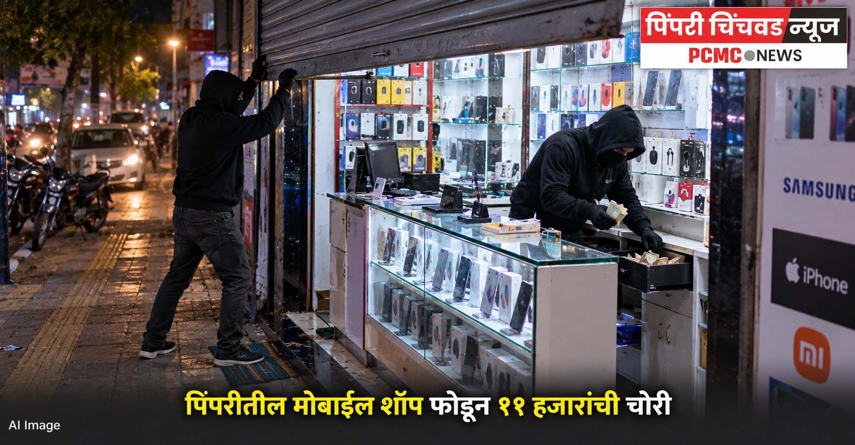 पिंपरीतील मोबाईल शॉप फोडून ११ हजारांची चोरी