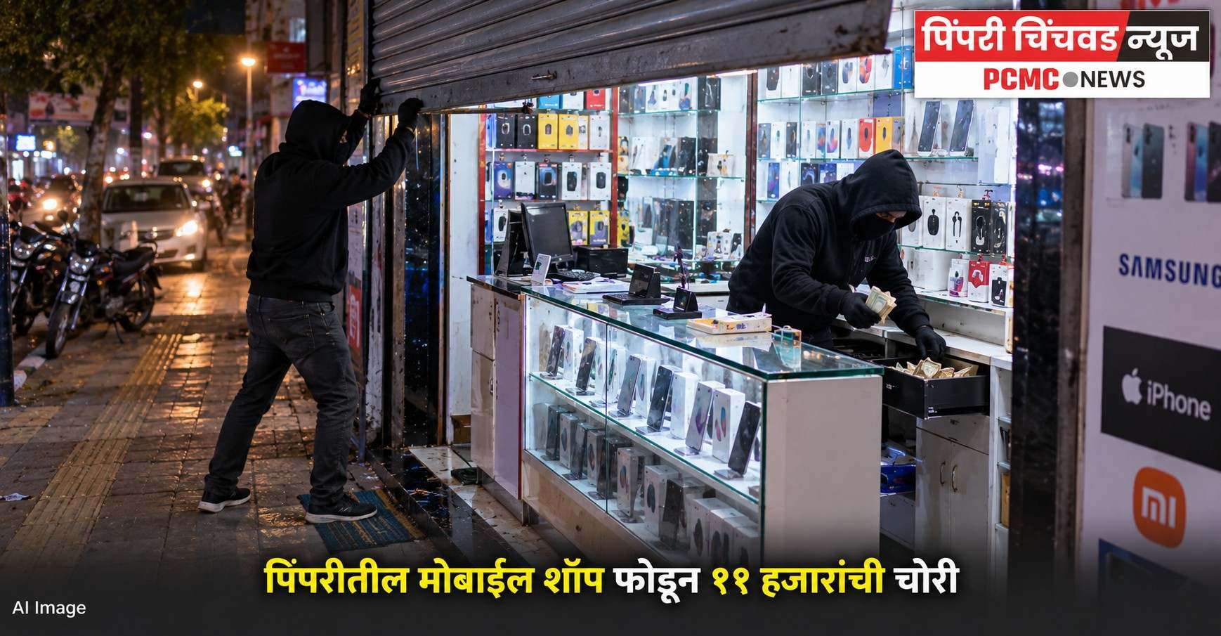 पिंपरीतील मोबाईल शॉप फोडून ११ हजारांची चोरी