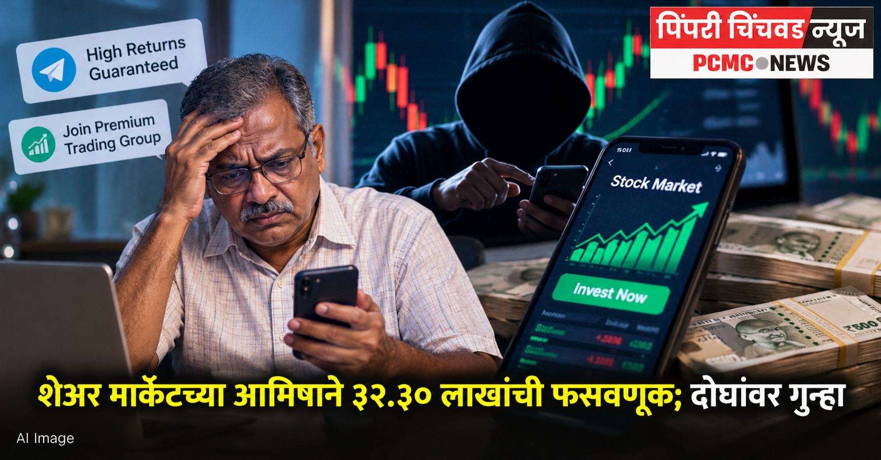 शेअर मार्केटच्या आमिषाने ३२.३० लाखांची फसवणूक; दोघांवर गुन्हा