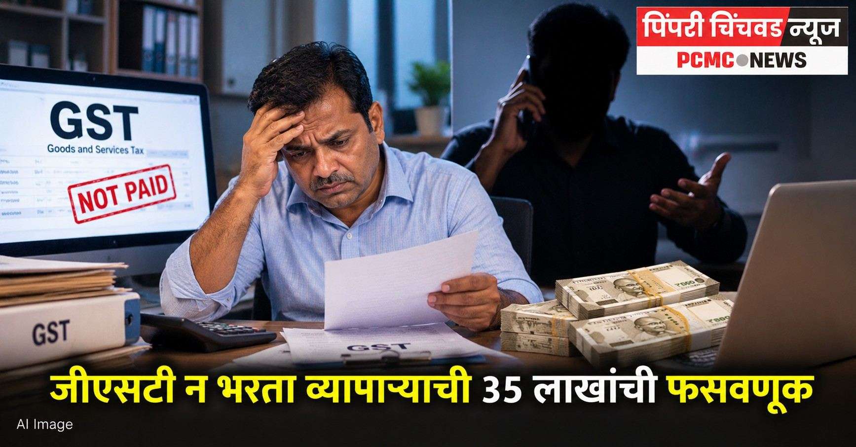 जीएसटी न भरता व्यापाऱ्याची ३५ लाखांची फसवणूक