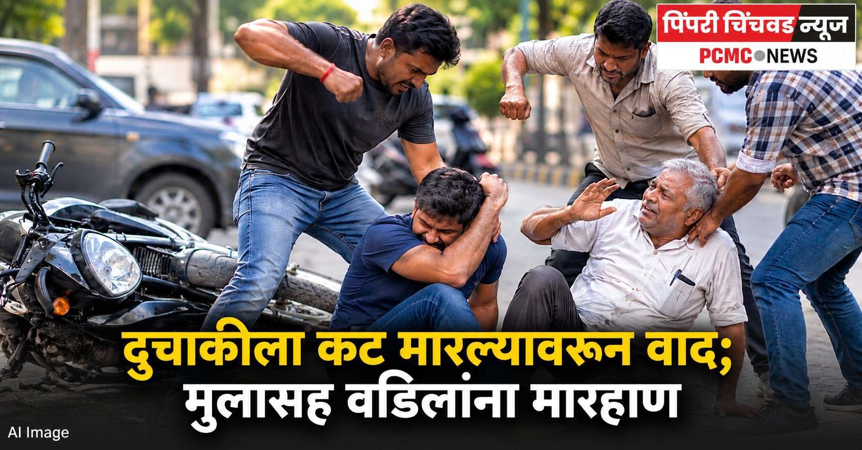 दुचाकीला कट मारल्यावरून वाद; अल्पवयीन मुलाच्या नाकाचे हाड फ्रॅक्चर