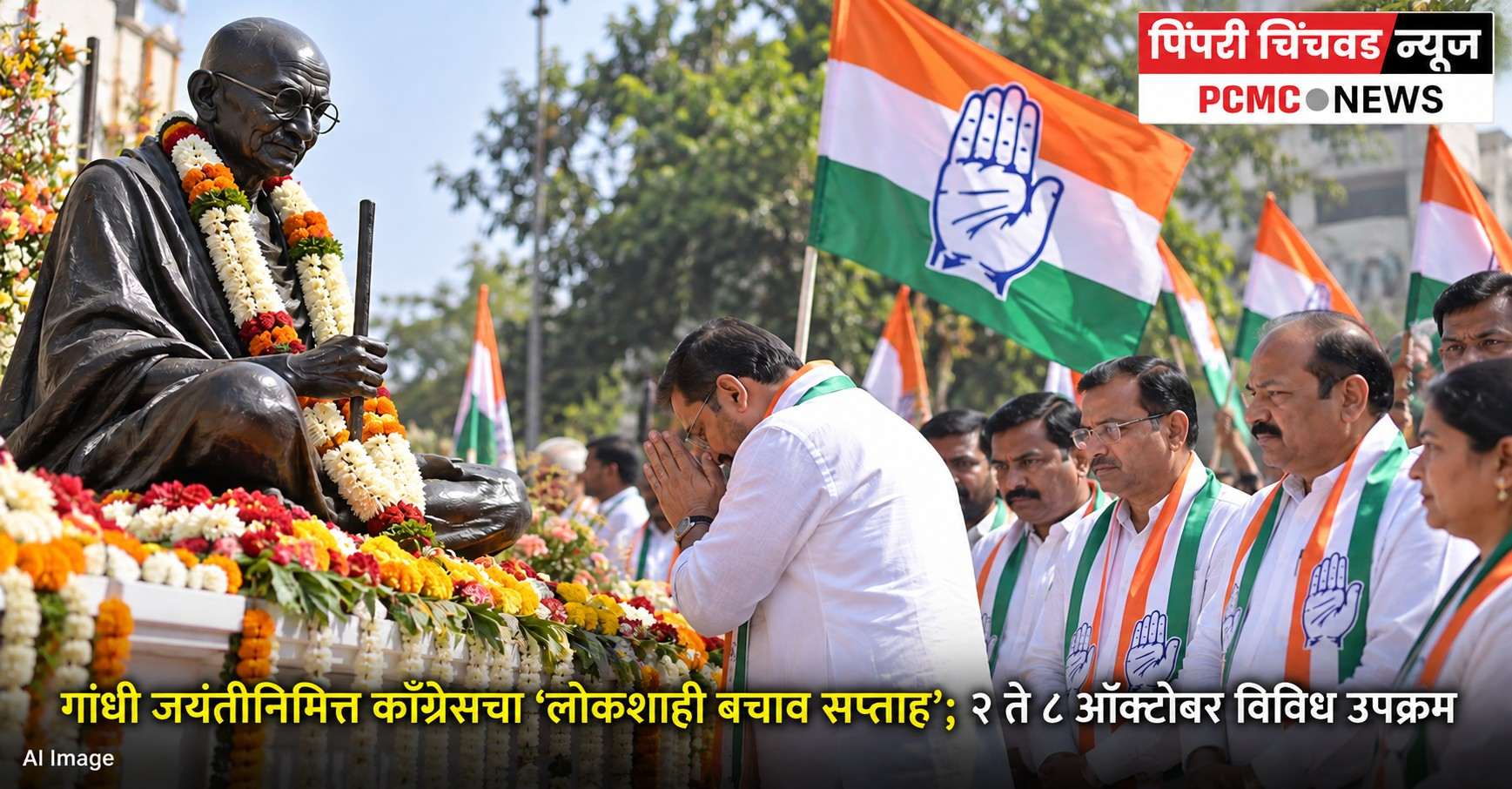 गांधी जयंतीनिमित्त काँग्रेसचा ‘लोकशाही बचाव सप्ताह’; २ ते ८ ऑक्टोबर विविध उपक्रम