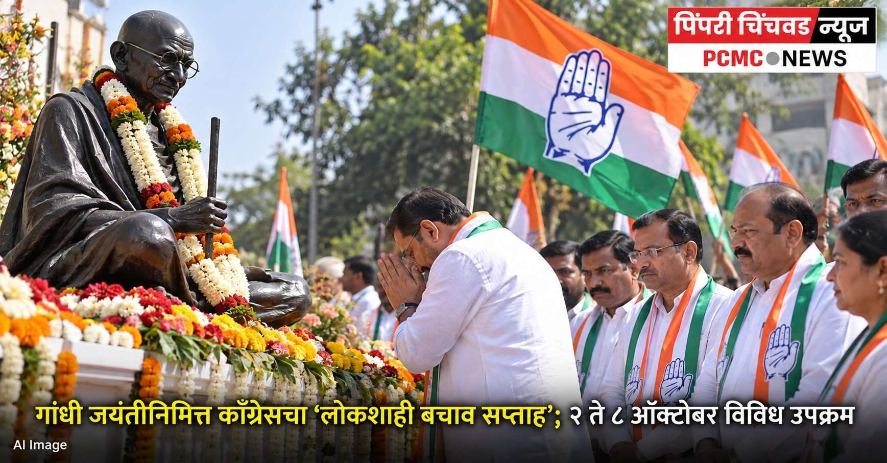 गांधी जयंतीनिमित्त काँग्रेसचा ‘लोकशाही बचाव सप्ताह’; २ ते ८ ऑक्टोबर विविध उपक्रम