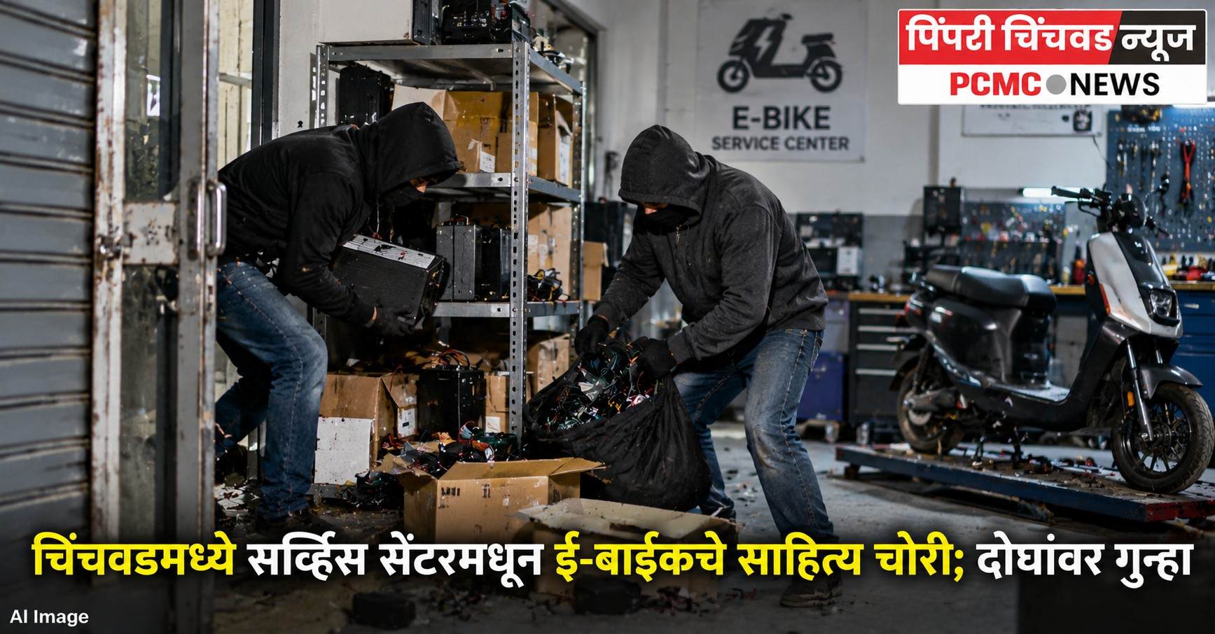 चिंचवडमध्ये सर्व्हिस सेंटरमधून ई-बाईकचे साहित्य चोरी; दोघांवर गुन्हा