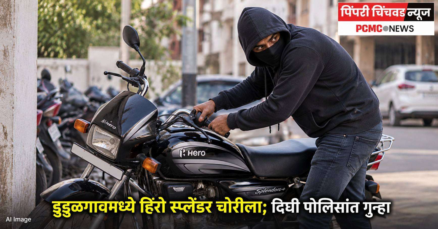 डुडुळगावमध्ये हिरो स्प्लेंडर चोरीला; दिघी पोलिसांत गुन्हा