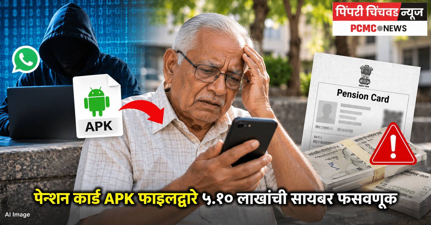 पेन्शन कार्ड APK फाइलद्वारे ५.१० लाखांची सायबर फसवणूक