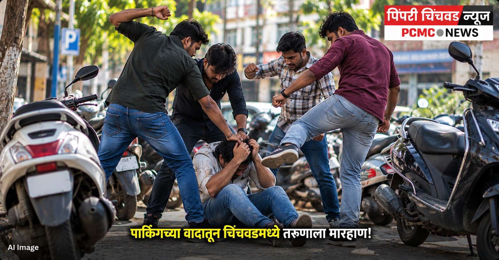 पार्किंगच्या वादातून चिंचवडमध्ये तरुणाला मारहाण!