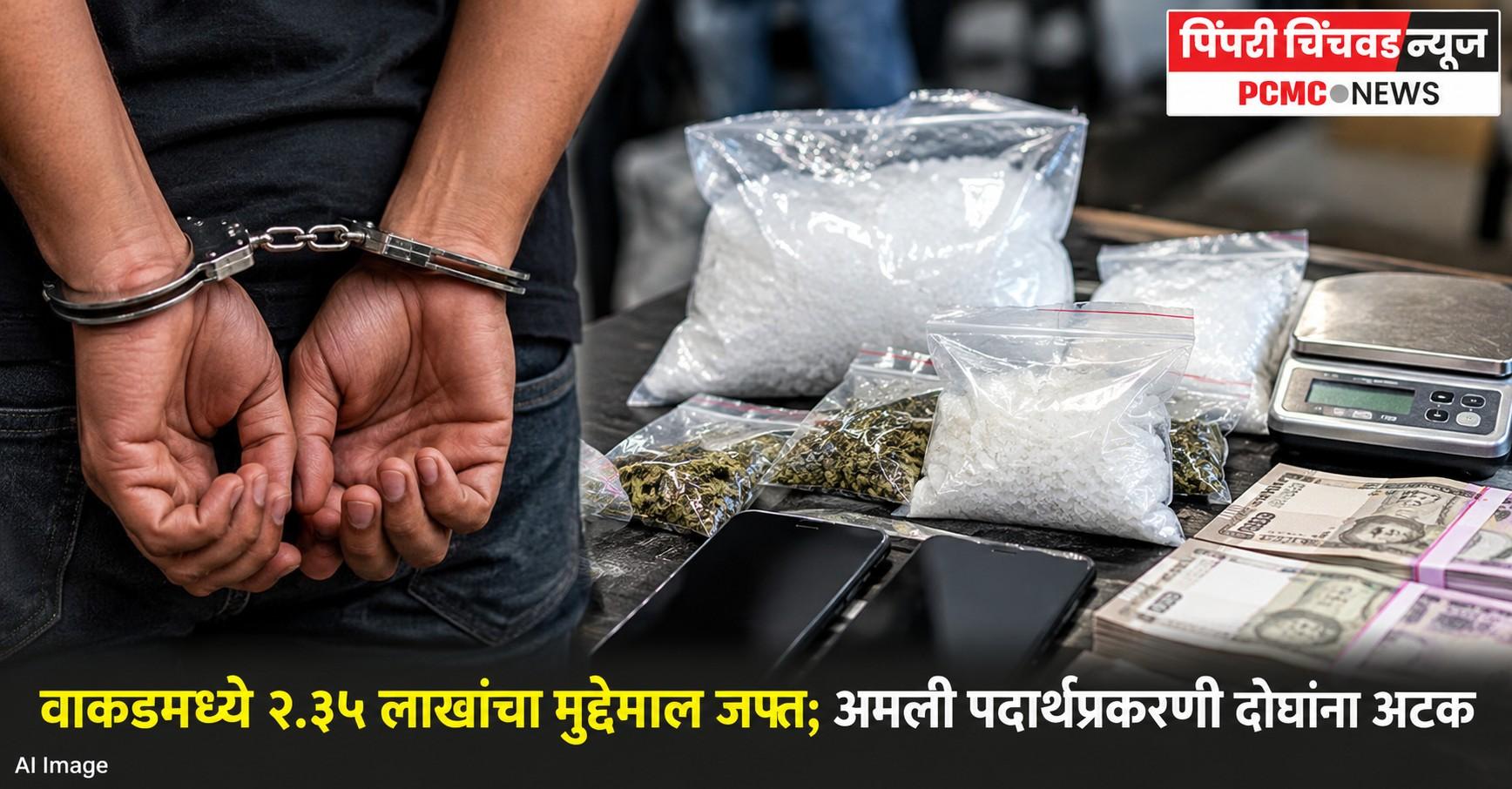वाकडमध्ये २.३५ लाखांचा मुद्देमाल जप्त; अमली पदार्थप्रकरणी दोघांना अटक