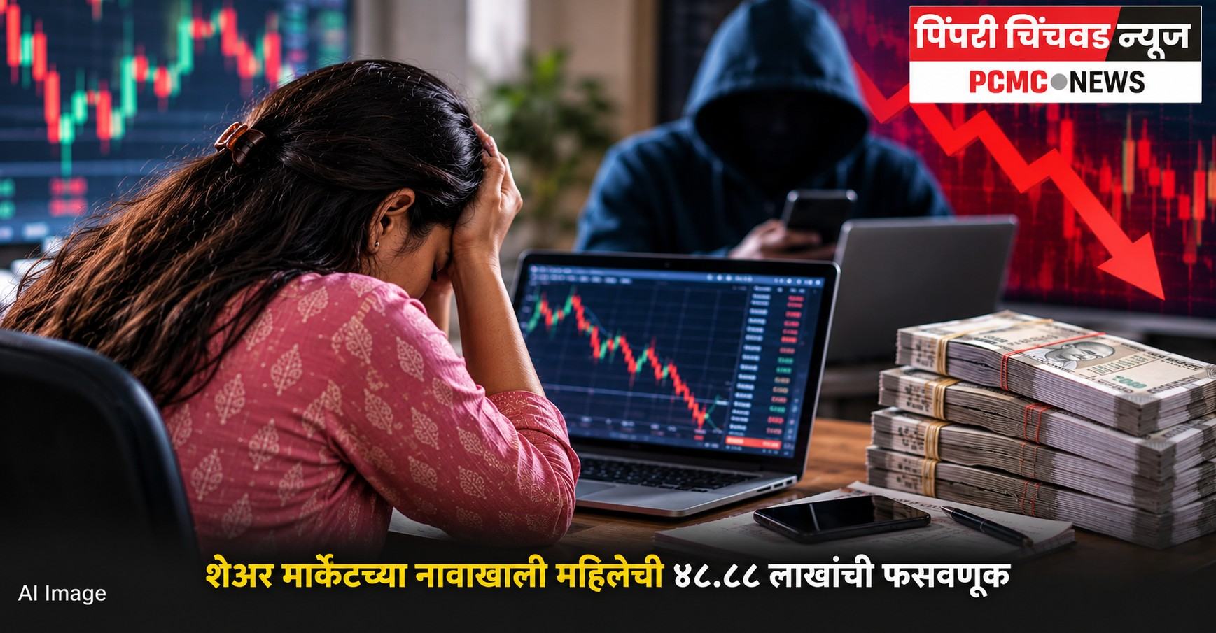 शेअर मार्केटच्या नावाखाली महिलेची ४८.८८ लाखांची फसवणूक