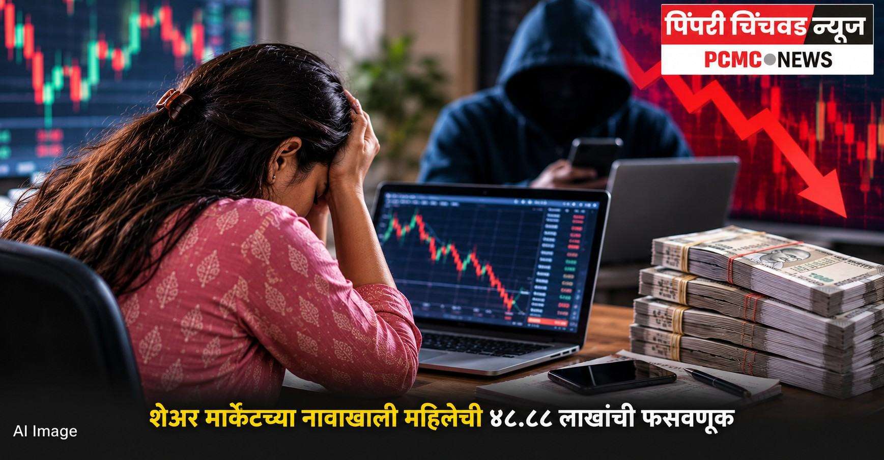 शेअर मार्केटच्या नावाखाली महिलेची ४८.८८ लाखांची फसवणूक