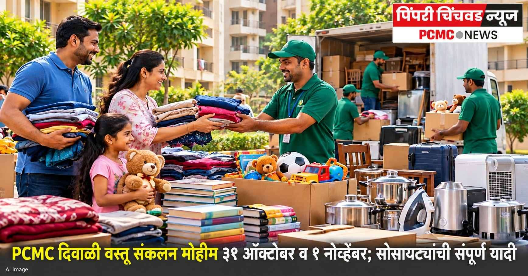 दिवाळी वस्तू संकलन मोहीम ३१ ऑक्टोबर व १ नोव्हेंबर; सोसायट्यांची संपूर्ण यादी
