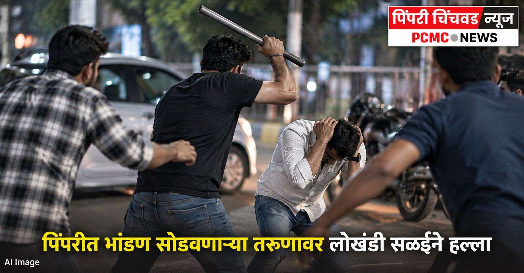 पिंपरीत भांडण सोडवणाऱ्या तरुणावर लोखंडी सळईने हल्ला