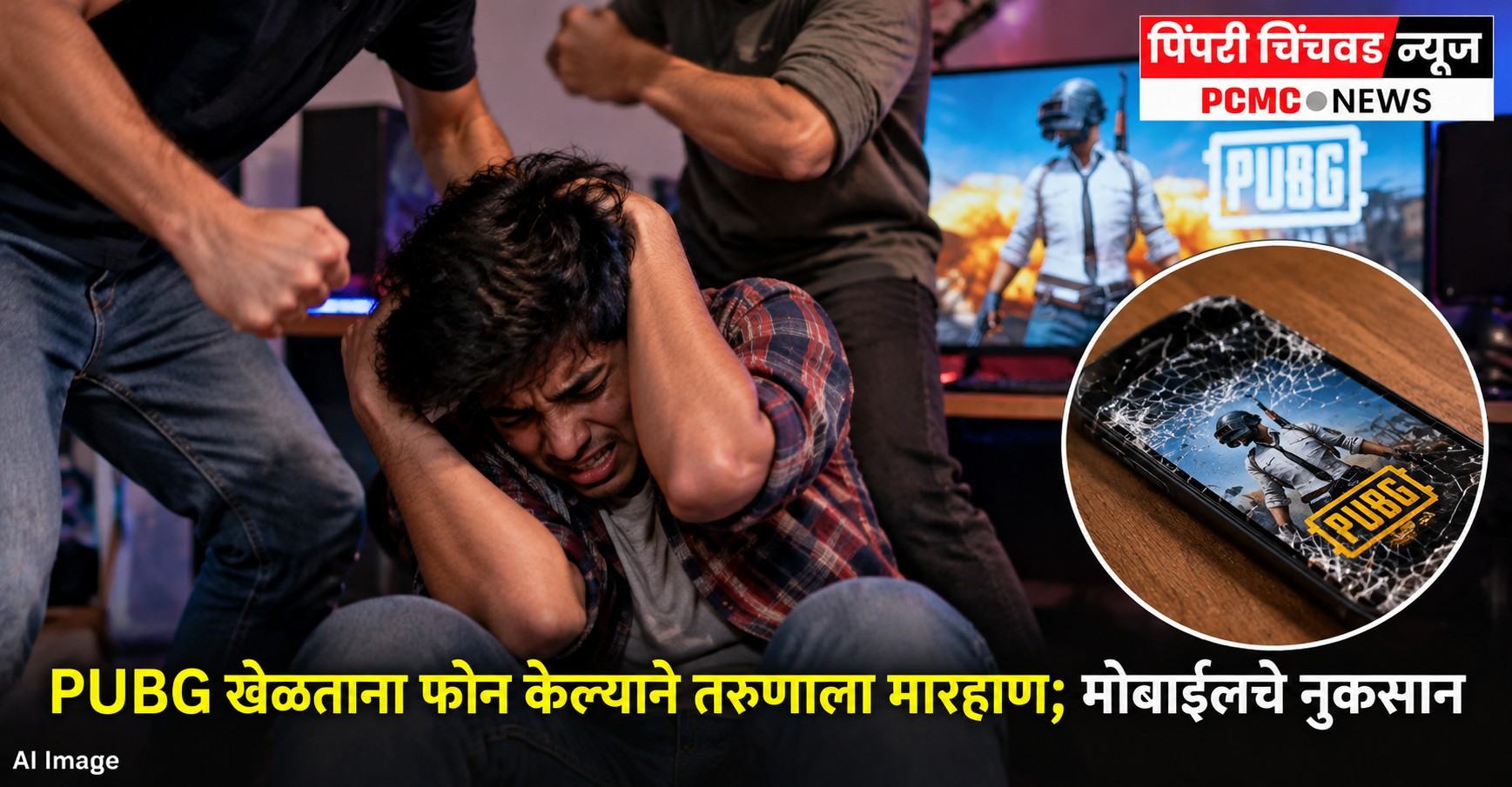 PUBG खेळताना फोन केल्याने तरुणाला मारहाण; मोबाईलचे नुकसान