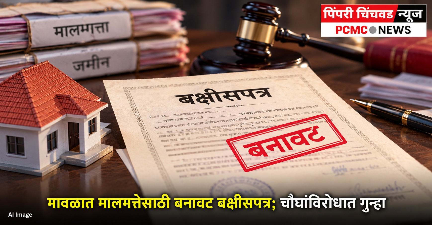 मावळात मालमत्तेसाठी बनावट बक्षीसपत्र; चौघांविरोधात गुन्हा