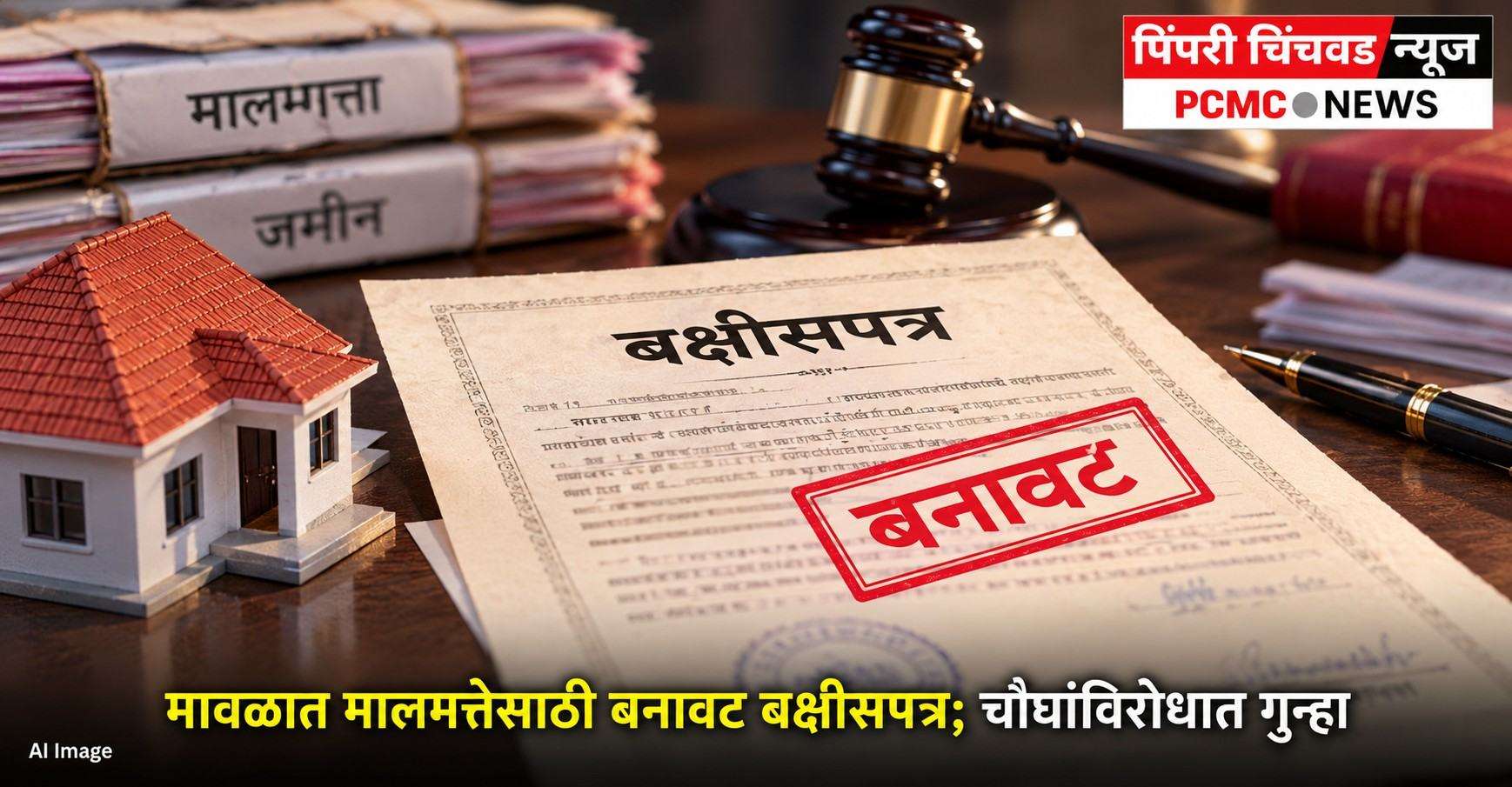 मावळात मालमत्तेसाठी बनावट बक्षीसपत्र; चौघांविरोधात गुन्हा