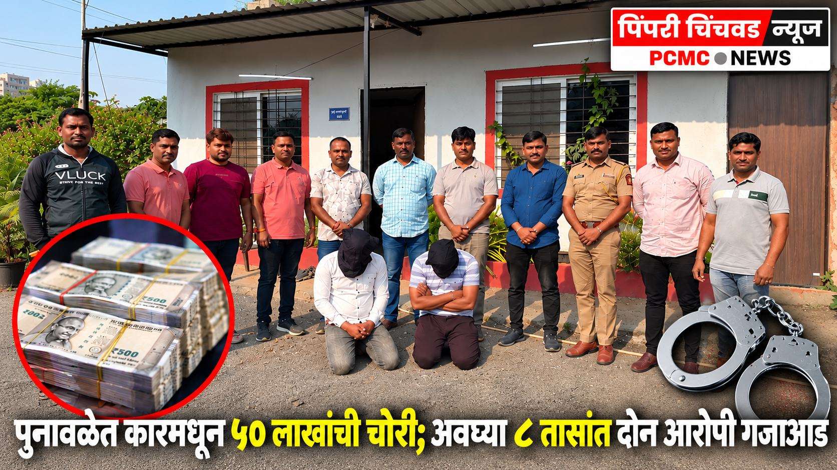 पुनावळेत कारमधून ५० लाखांची चोरी; अवघ्या ८ तासांत दोन आरोपी गजाआड,