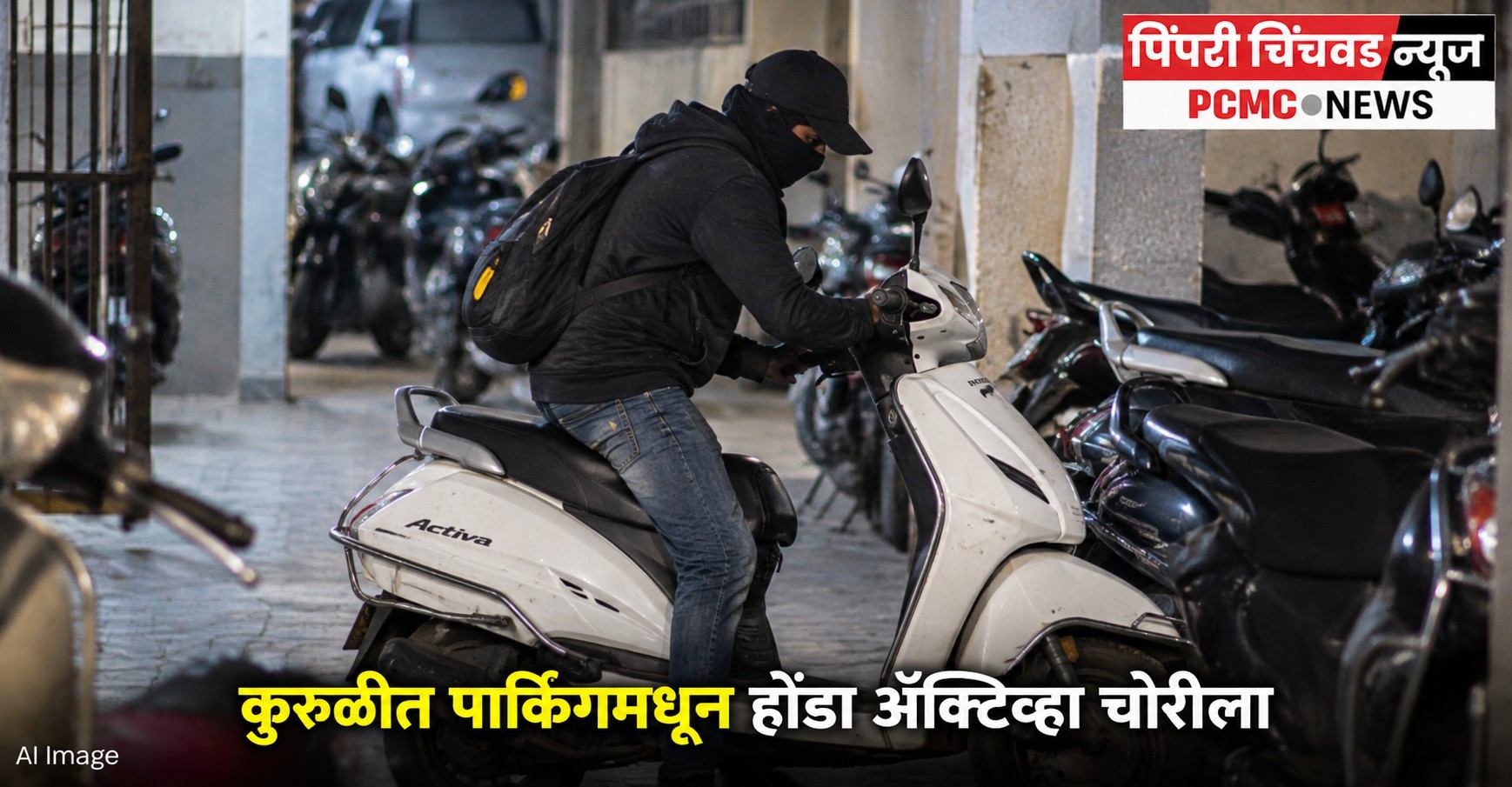 कुरुळीत पार्किंगमधून होंडा ॲक्टिव्हा चोरीला