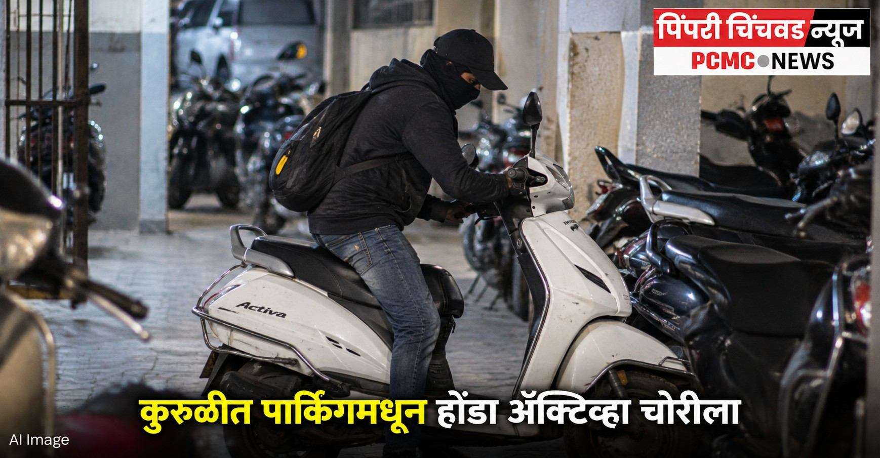 कुरुळीत पार्किंगमधून होंडा ॲक्टिव्हा चोरीला