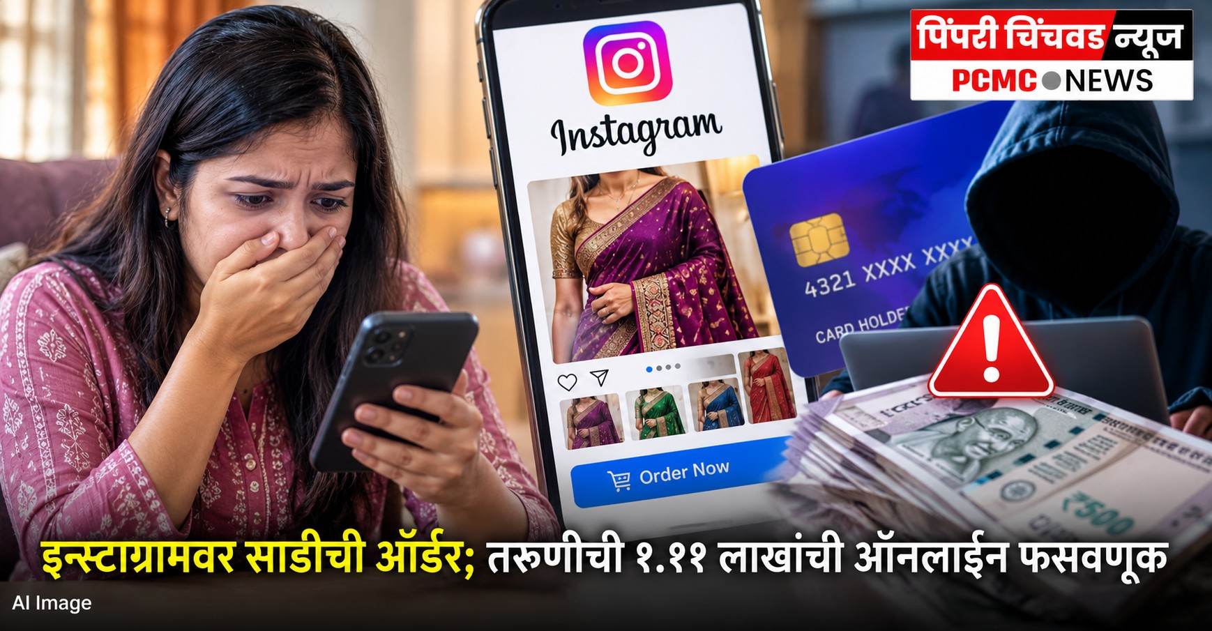 इन्स्टाग्रामवर साडीची ऑर्डर; तरुणीची १.११ लाखांची ऑनलाइन फसवणूक