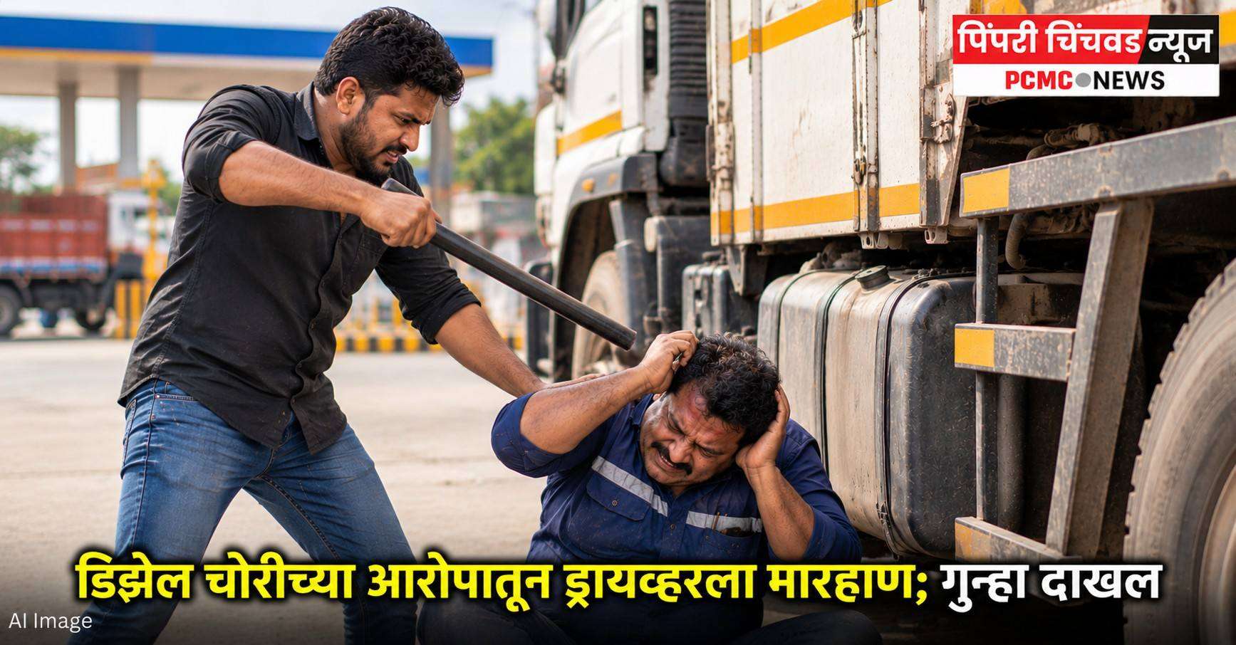 चऱ्होलीत डिझेल चोरीच्या आरोपातून ड्रायव्हरला मारहाण; गुन्हा दाखल