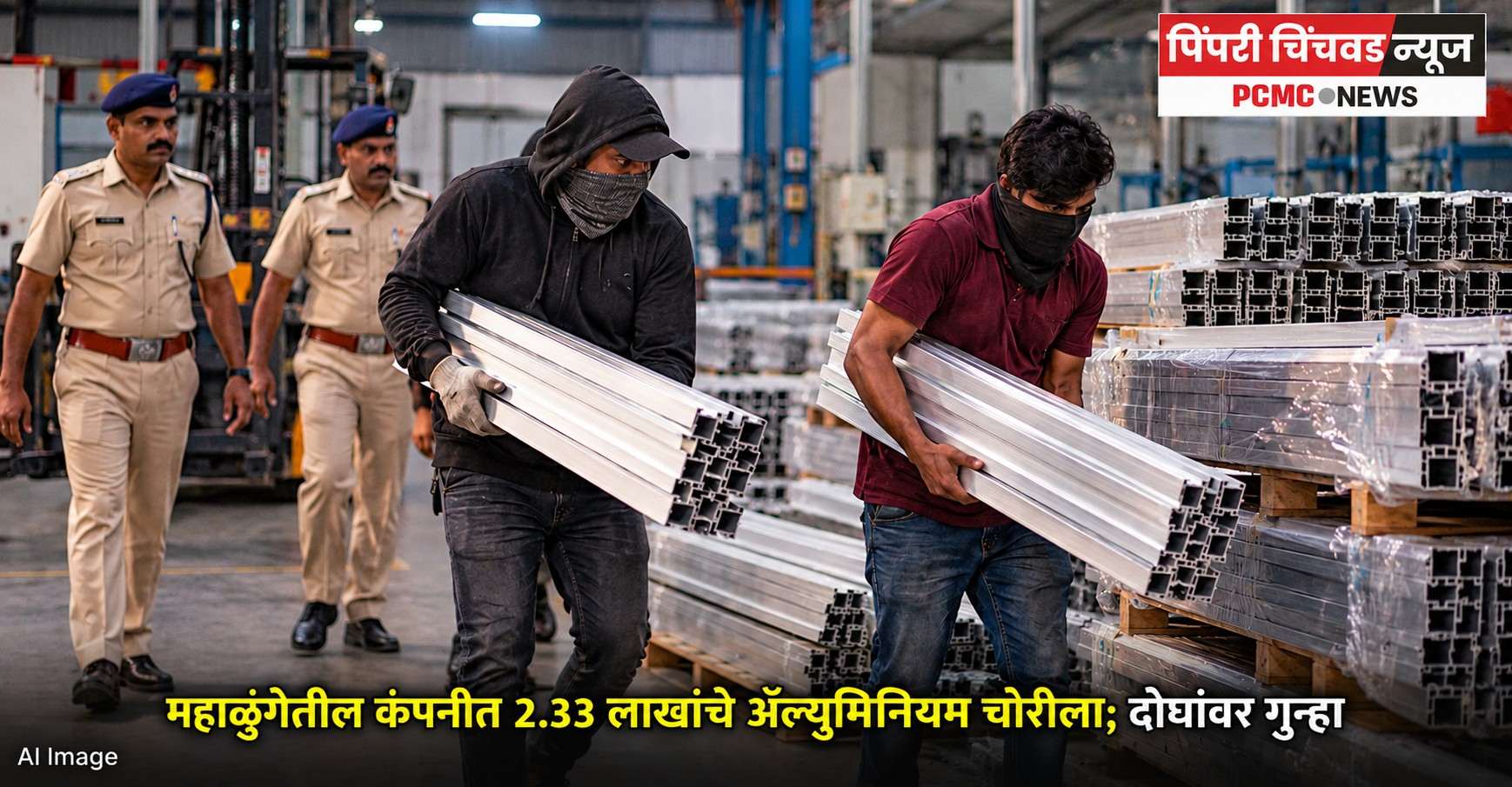 महाळुंगेतील कंपनीत २.३३ लाखांचे ॲल्युमिनियम चोरीला; दोघांवर गुन्हा