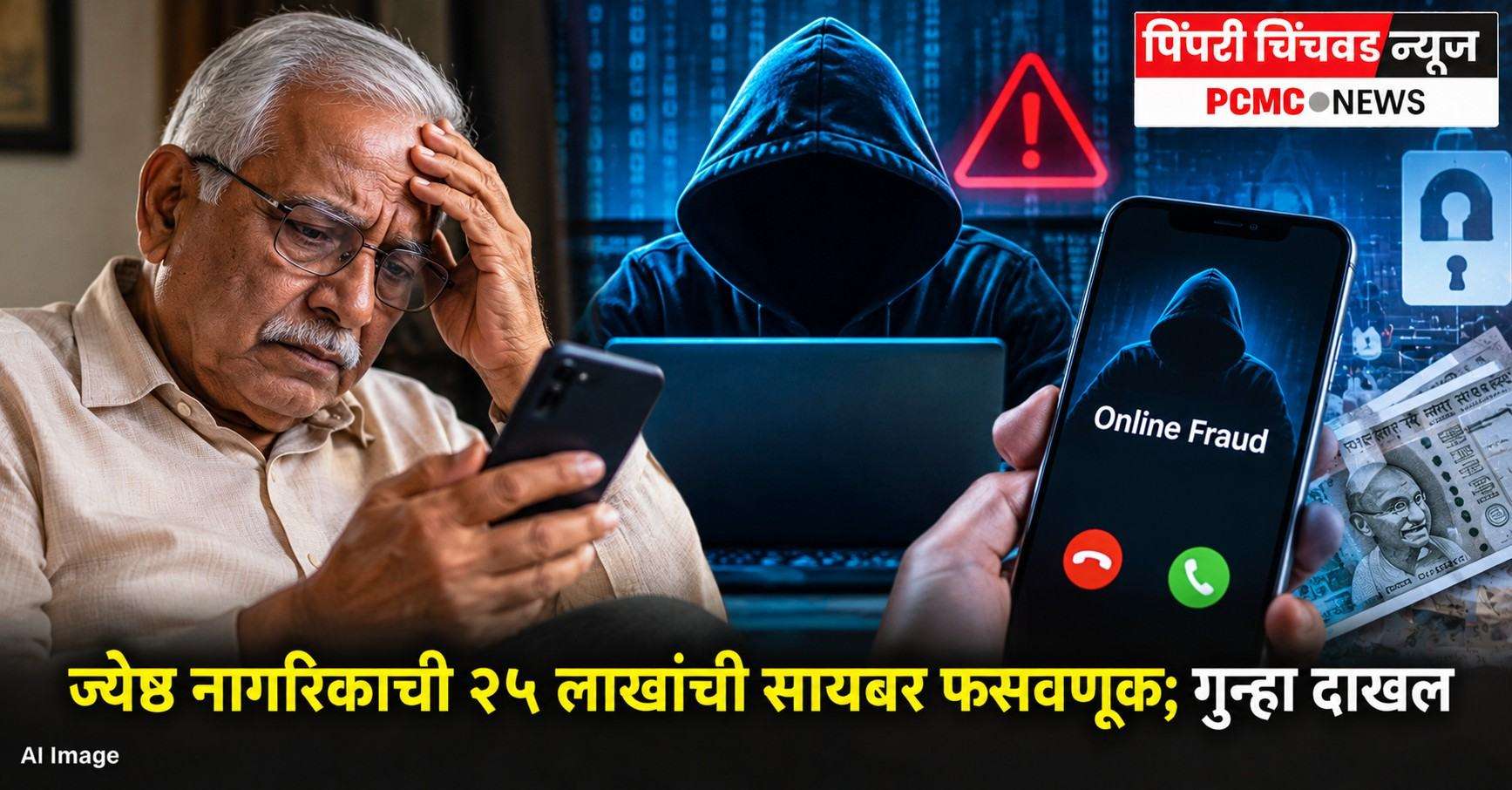 ज्येष्ठ नागरिकाची २५ लाखांची सायबर फसवणूक; गुन्हा दाखल