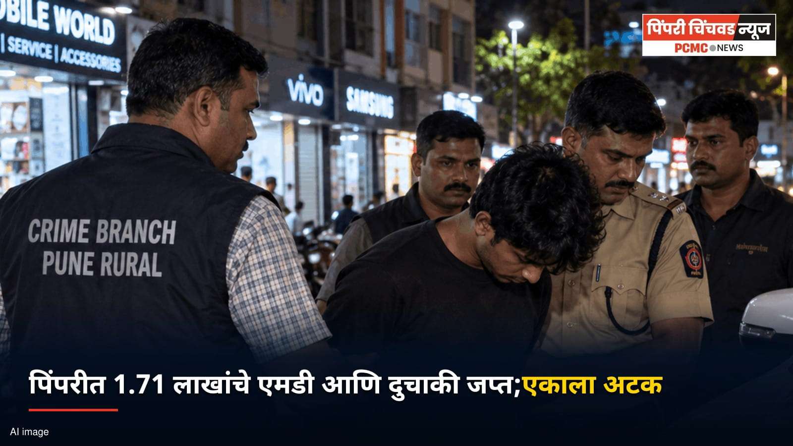 पिंपरीत 1.71 लाखांचे एमडी आणि दुचाकी जप्त; एकाला अटक