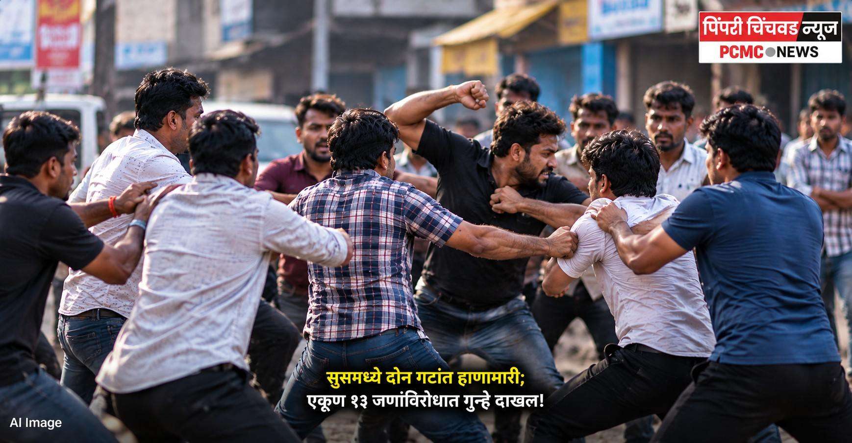 सुसमध्ये दोन गटांत हाणामारी; एकूण १३ जणांविरोधात गुन्हे दाखल!