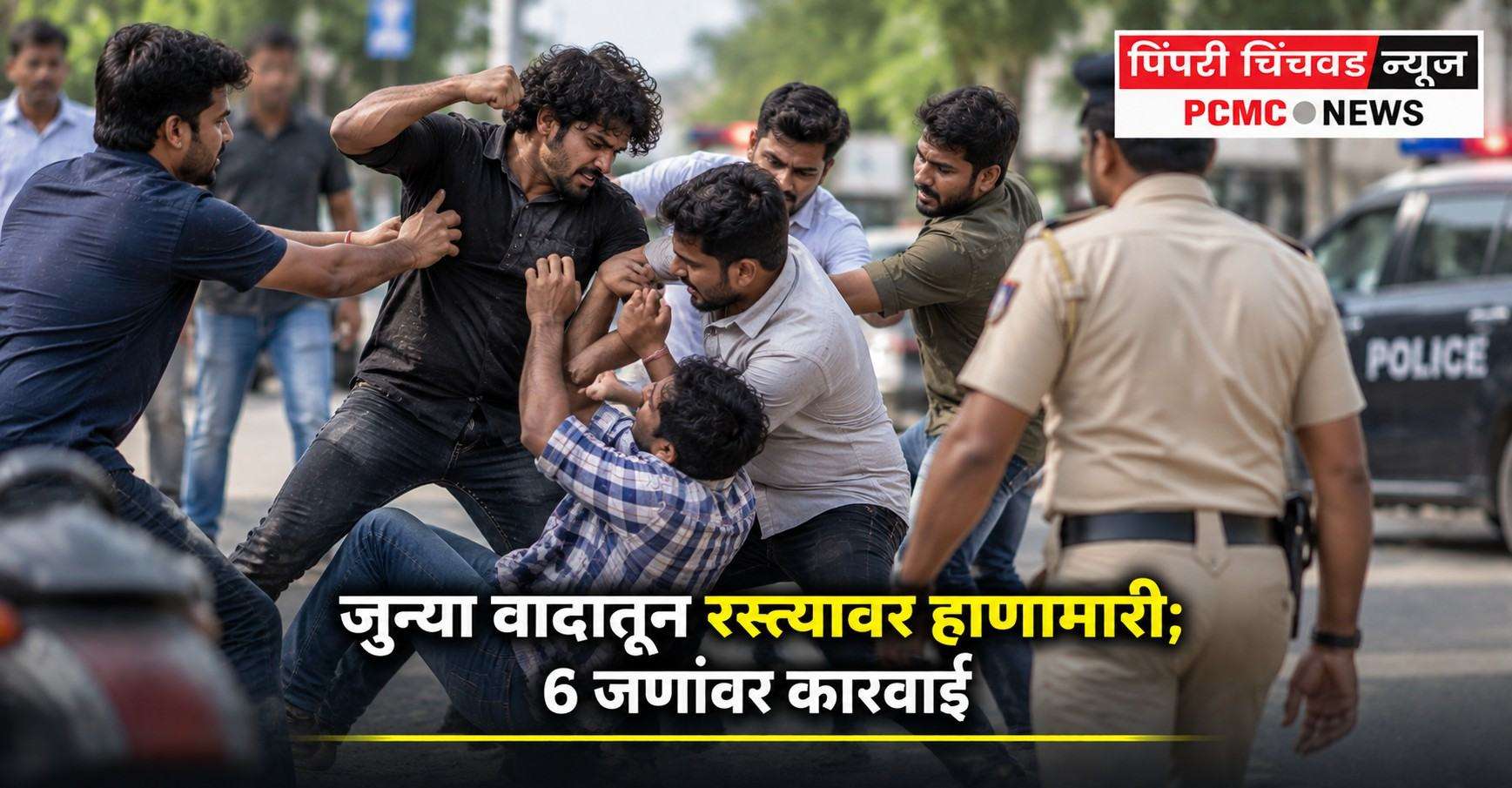 जुन्या वादातून रस्त्यावर हाणामारी; 6 जणांवर कारवाई