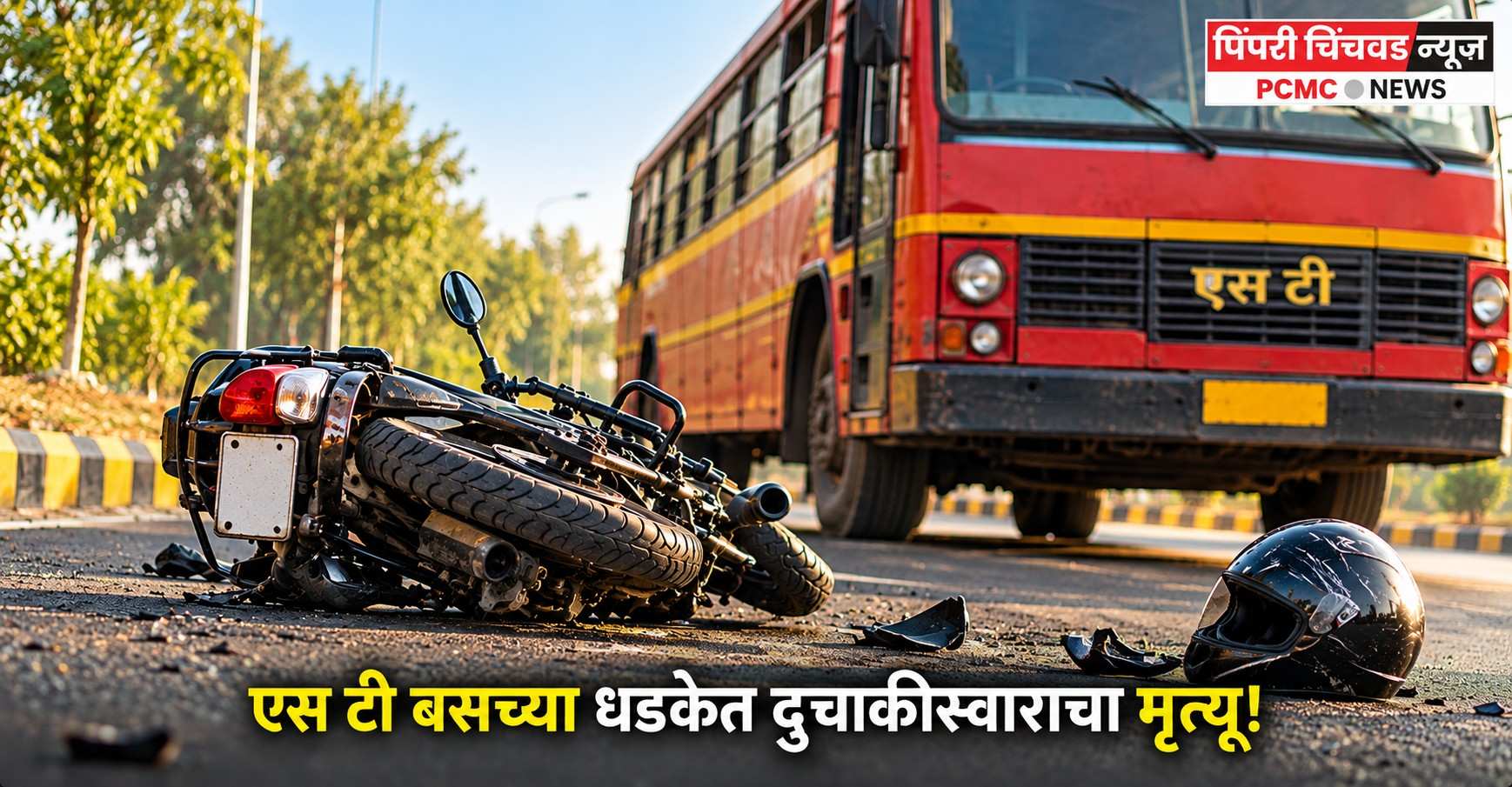 एस टी बसच्या धडकेत दुचाकीस्वाराचा मृत्यू