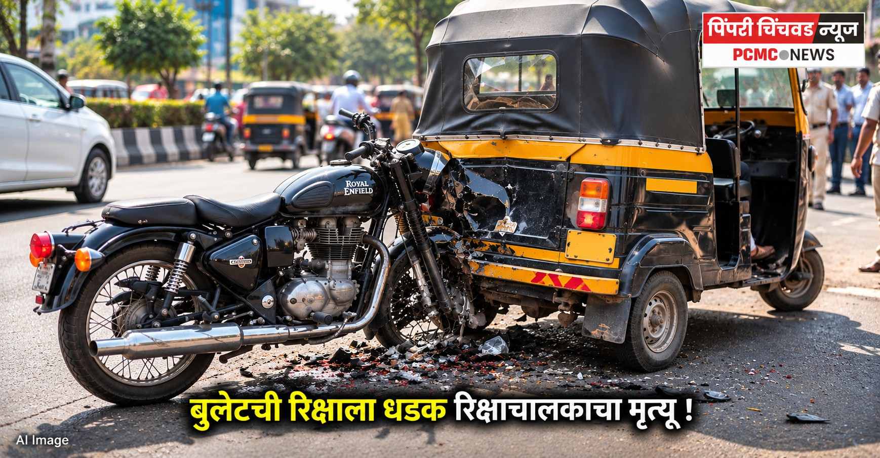 बुलेटची रिक्षाला धडक; रिक्षाचालकाचा मृत्यू !