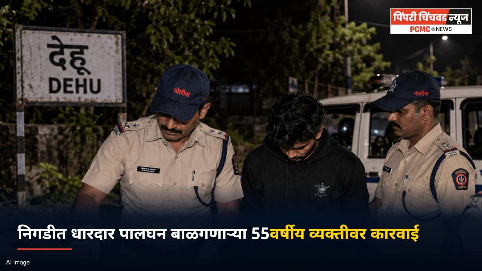 निगडीत धारदार लोखंडी पालघन बाळगणाऱ्या 55 वर्षीय व्यक्तीवर कारवाई