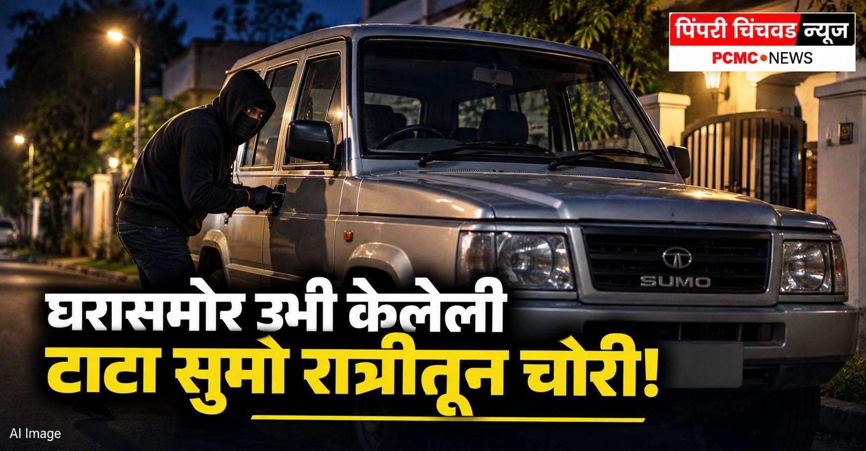 घरासमोर उभी केलेली टाटा सुमो रात्रीतून चोरी!