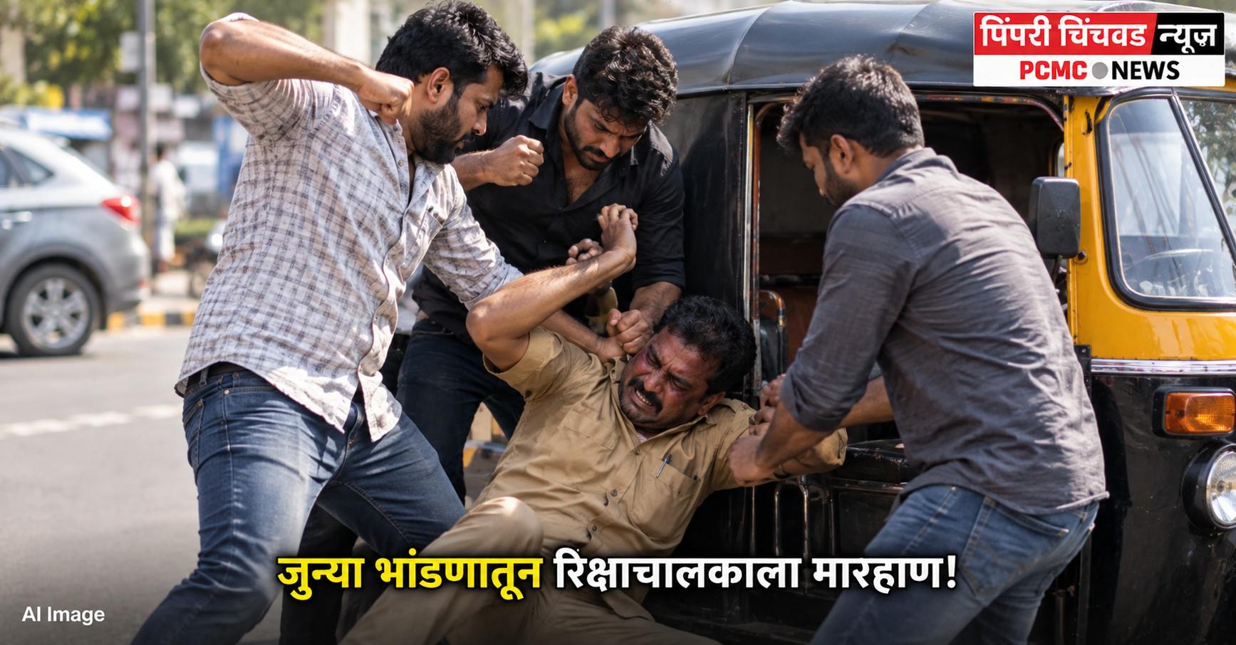 जुन्या भांडणातून रिक्षाचालकाला मारहाण!