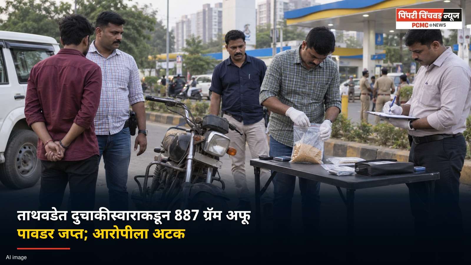 ताथवडेत दुचाकीस्वाराकडून 887 ग्रॅम अफू पावडर जप्त; आरोपीला अटक