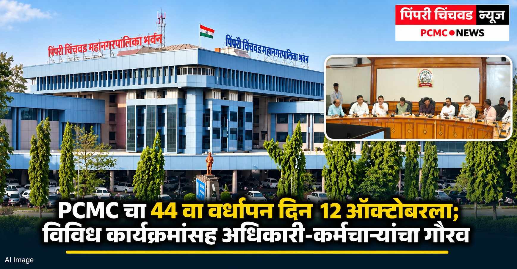 PCMC चा 44 वा वर्धापन दिन 12 ऑक्टोबरला; विविध कार्यक्रमांसह अधिकारी-कर्मचाऱ्यांचा गौरव