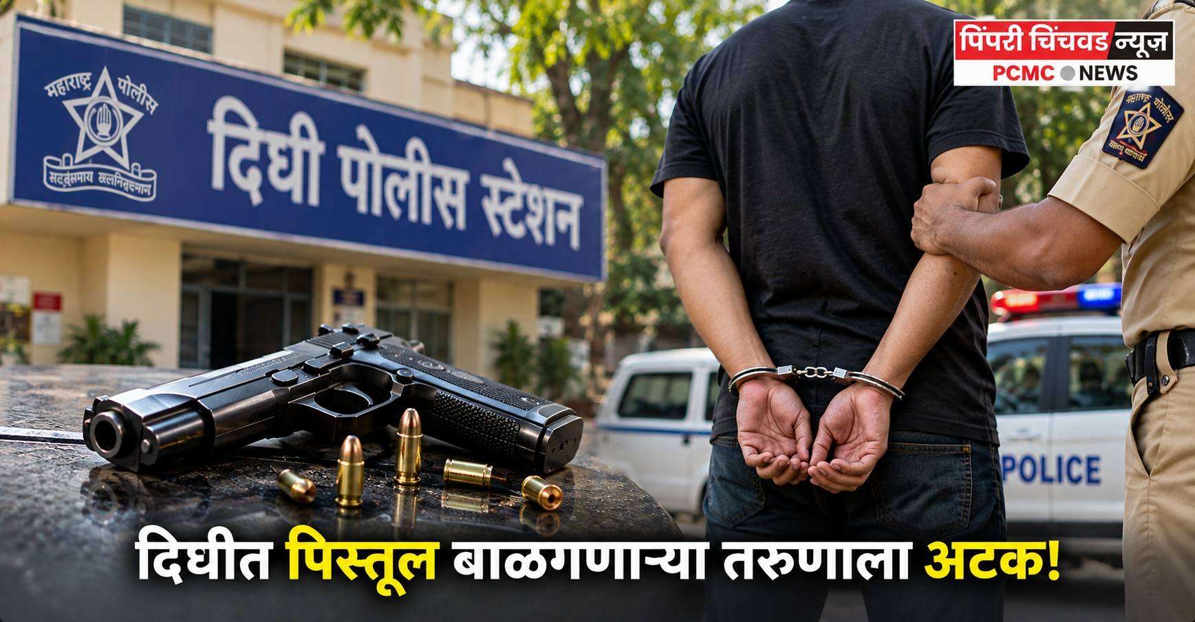 दिघीत पिस्तूल आणि दोन जिवंत काडतुसे जप्त; तरुणाला अटक