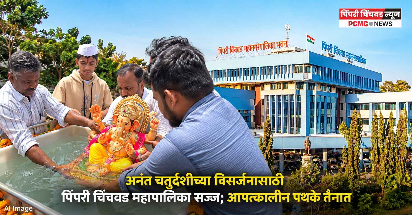 अनंत चतुर्दशीच्या विसर्जनासाठी पिंपरी चिंचवड महापालिका सज्ज; आपत्कालीन पथके तैनात