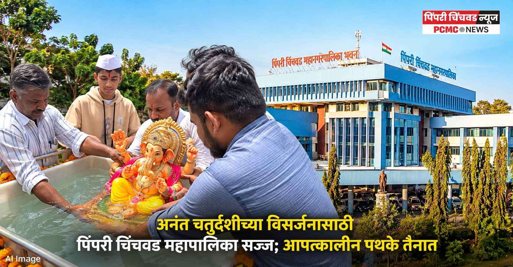 अनंत चतुर्दशीच्या विसर्जनासाठी पिंपरी चिंचवड महापालिका सज्ज; आपत्कालीन पथके तैनात