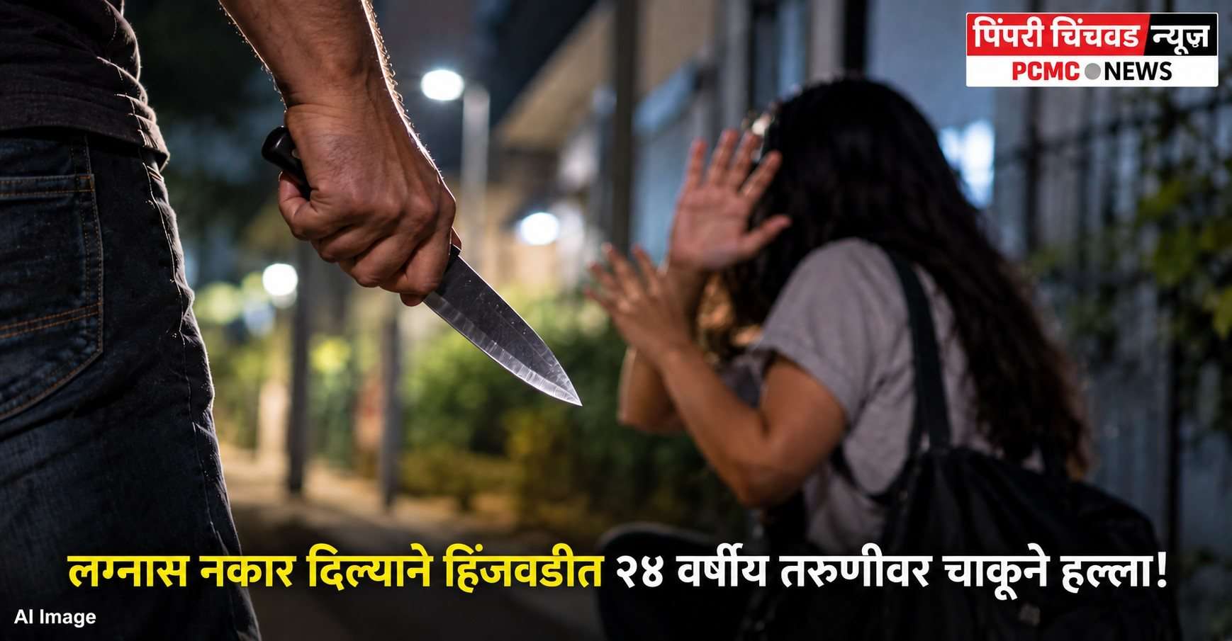 लग्नास नकार दिल्याने हिंजवडीत २४ वर्षीय तरुणीवर चाकूने हल्ला