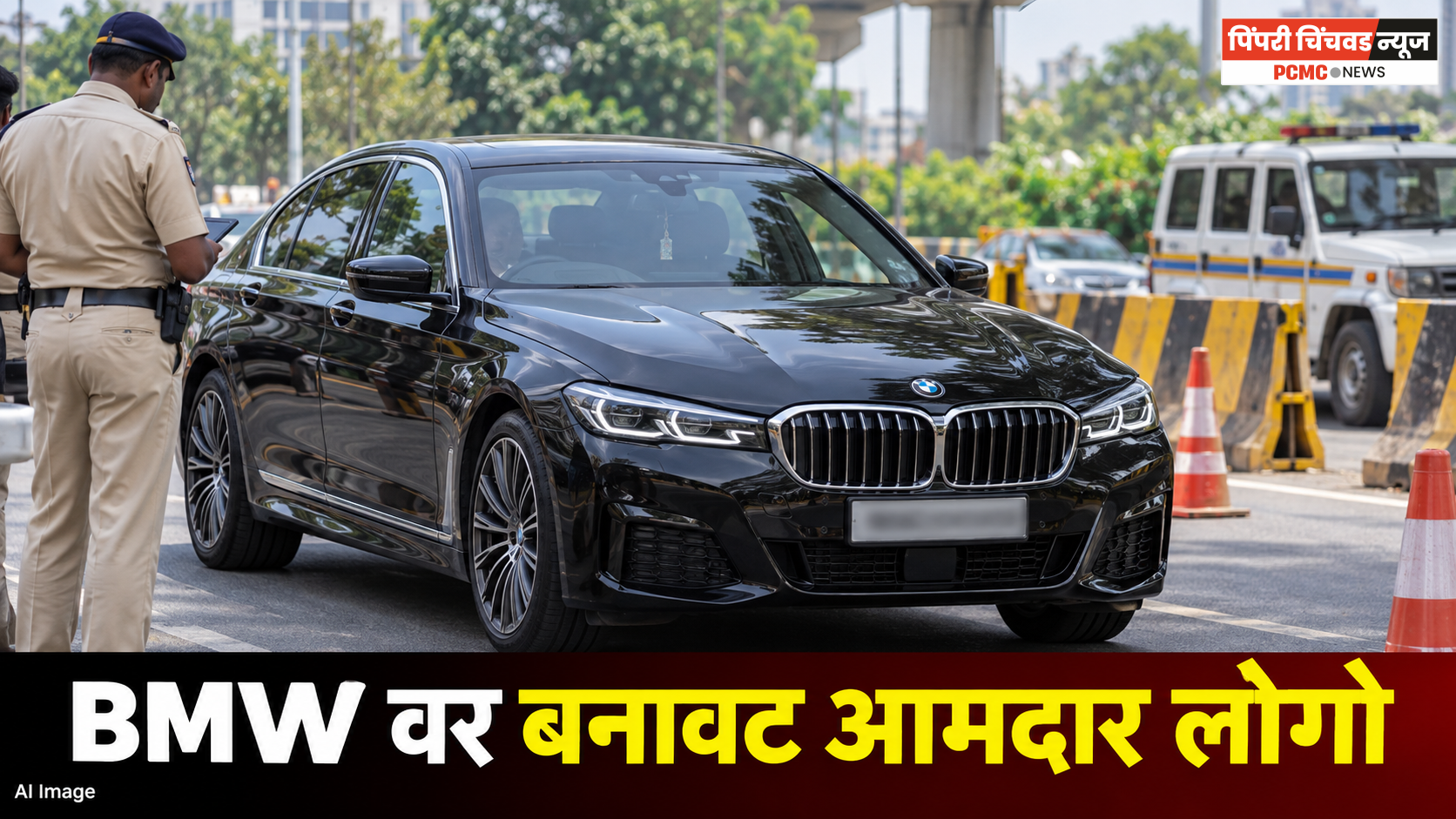 BMW वर बनावट आमदार लोगो; भोसरीत दोघांविरुद्ध गुन्हा