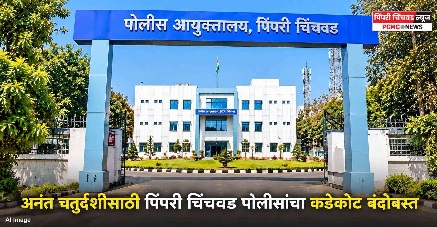 अनंत चतुर्दशीसाठी पिंपरी चिंचवड पोलिसांचा कडेकोट बंदोबस्त