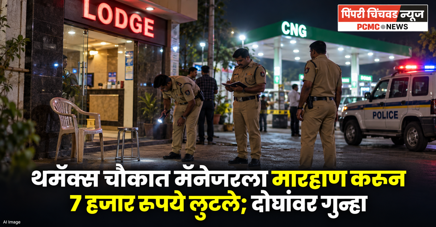 थरमॅक्स चौकात मॅनेजरला मारहाण करून 7 हजार रुपये लुटले; दोघांवर गुन्हा