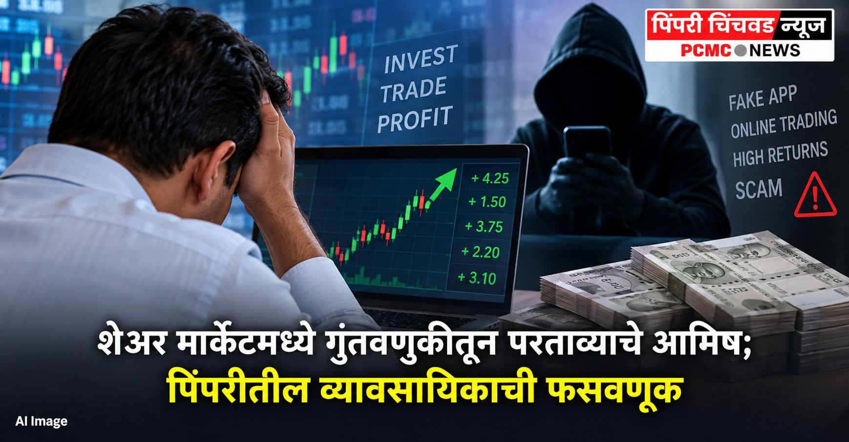 शेअर मार्केटमध्ये गुंतवणुकीतून परताव्याचे आमिष; पिंपरीतील व्यावसायिकाची फसवणूक