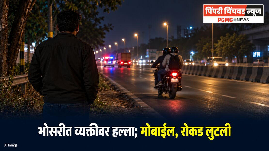 भोसरीत सरपणासाठी गेलेल्या व्यक्तीवर हल्ला; मोबाइल व रोकड लुटल्याची तक्रार