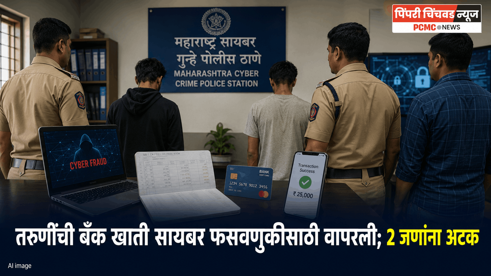तरुणींची बँक खाती सायबर फसवणुकीची रक्कम स्वीकारण्यासाठी वापरल्याचा आरोप; 2 जणांना अटक