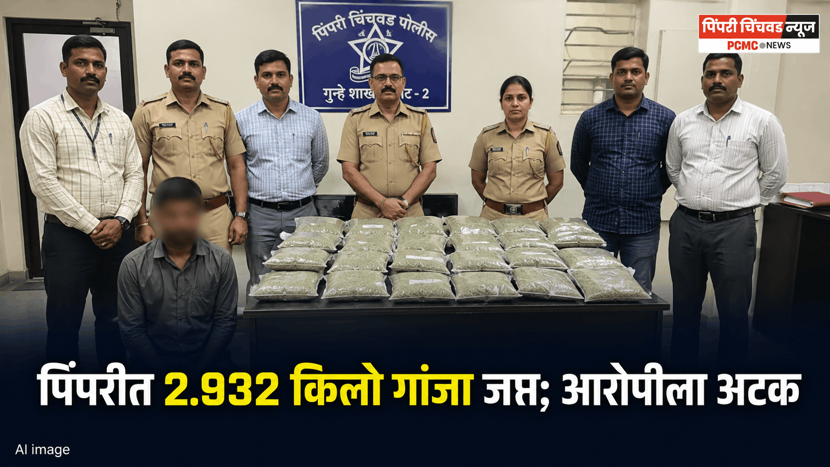 पिंपरीत विक्रीसाठी आणलेला 2.932 किलो गांजा जप्त; 1.50 लाखांच्या मुद्देमालासह आरोपीला अटक